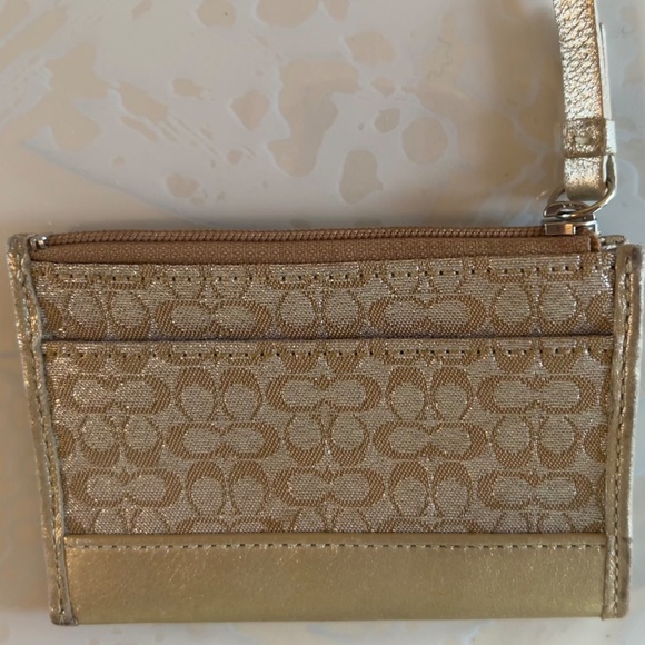 Coach Logo Gold Mini Key Wallet Cardholder - Picture 2 of 5